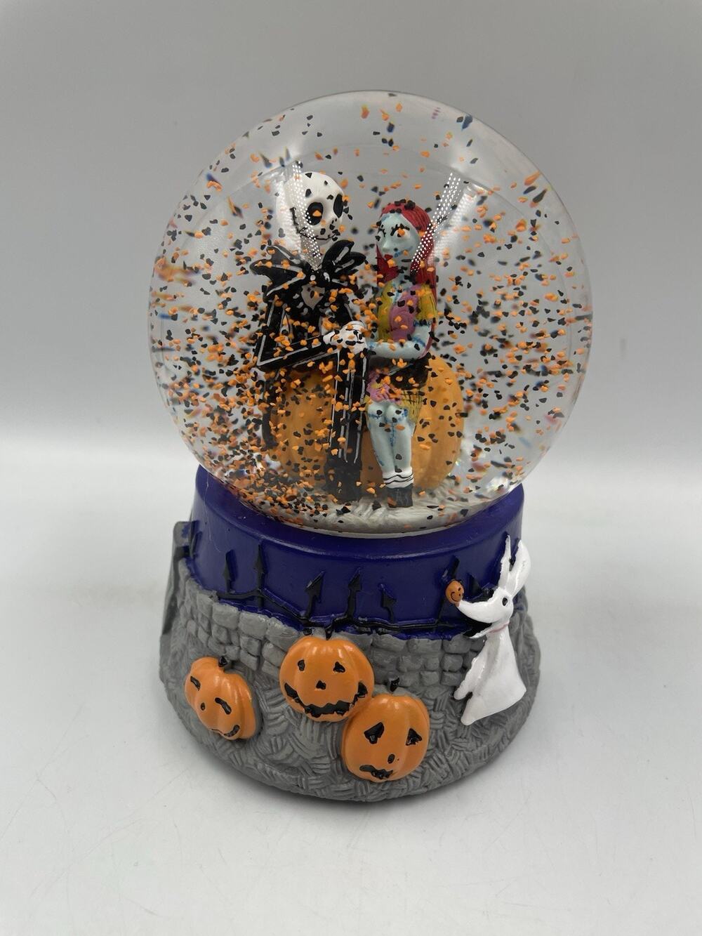 Halloween The Nightmare Before X-Mas Jack & Sally Musical Snow Water Globe New